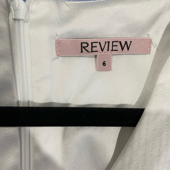 Sold Review Size 6 White Dress with blue flowers - Picture 3 of 6